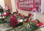 Bentuk Kepedulian Dengan Sesama, Danramil 1311-02/BS Lettu Inf. Amiruddin Hadiri Giat Donor Darah di PT. IMIP