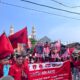 Buruh Jepara yang Tergabung dalam FSPIP unjuk rasa di kantor Diskopukmnakertrnas Jepara menuntut di terbitkan bukti Pencatatan FSPIP PT Kanindo Makmur Jaya 2 Jepara