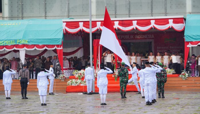 Hujan tak Padamkan Gelora HUT ke-80 RI di PT IMIP