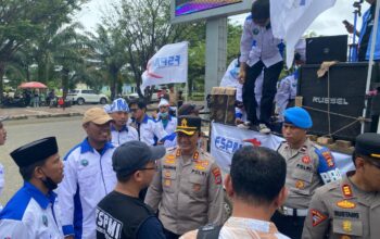 Kapolres Morowali Pimpin Langsung Pengamanan Aksi Unjuk Rasa FSPMI