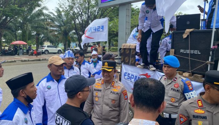Kapolres Morowali Pimpin Langsung Pengamanan Aksi Unjuk Rasa FSPMI