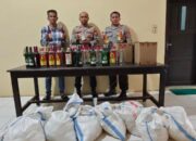 Polsek Bungku Selatan Berhasil Amankan Ratusan Bungkus Miras di Bungku Pesisir