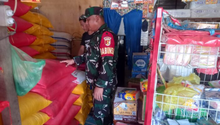 Jelang Ramadan, Babinsa Koramil Bahodopi Cek Harga Sembako di Desa Padabaho