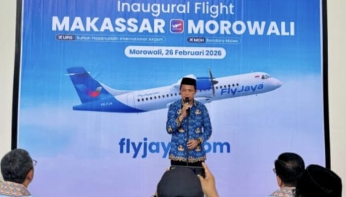 Penerbangan Perdana Pesawat FLY JAYA Resmi Dibuka dengan Rute Makassar- Morowali- Bone