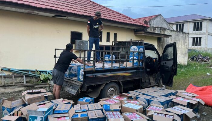 Polsek Bahodopi Berhasil Gagalkan Rokok Ilegal dan Miras