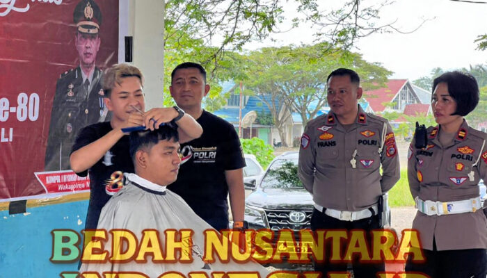 Polres Morowali Buka Layanan Cukur Gratis di Terminal Bungku, Rayakan HUT Bhayangkara ke-80
