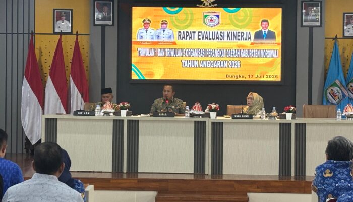 BUPATI MOROWALI EVALUASI KINERJA OPD TRIWULAN I DAN II, SOROTI REALISASI ANGGARAN