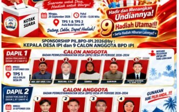 Gebrakan Berani di Ipi! Demi Partisipasi Pemilih Melonjak, Pemilihan BPD Desa Ipi 2026 Dibuat Coblos Berhadiah 9 Hadiah Utama