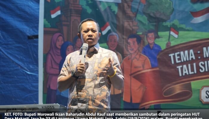 Padat Agenda Tetap Hadir! Bupati Iksan Apresiasi Kekompakan Warga di HUT Desa Makarti Jaya ke-33