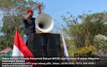 Dinilai Tebang Pilih Tangani PETI, KP2R Geruduk Mapolres Halsel