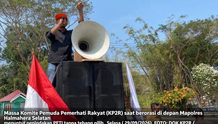 Dinilai Tebang Pilih Tangani PETI, KP2R Geruduk Mapolres Halsel