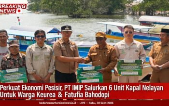 Perkuat Ekonomi Pesisir, PT IMIP Salurkan 6 Kapal Nelayan di Bahodopi