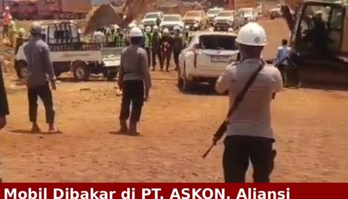 Mobil Dibakar di PT. ASKON, Aliansi Matarape Duduki Jalan Hauling