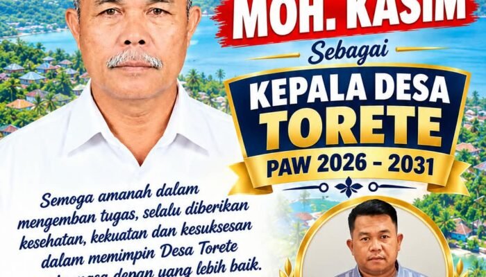 Ketua Tim Pemenangan Awaludin Abdul Razak Ucapkan Selamat Atas Terpilihnya AKBP (Purn) Moh. Kasim Sebagai Kades Torete PAW 2026-2031