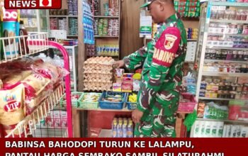 Babinsa Bahodopi Turun ke Lalampu, Pantau Harga Sembako Sambil Silaturahmi