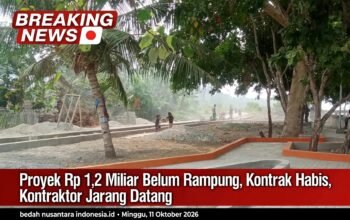 Proyek Rp 1,2 Miliar Belum Rampung, Kontrak Habis, Kontraktor Jarang Datang