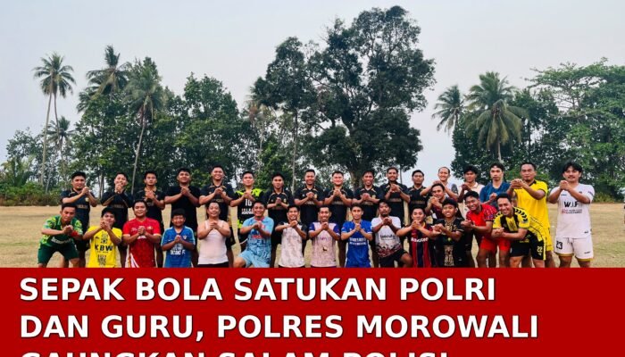 Sepak Bola Satukan Polri dan Guru di Morowali
