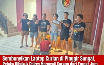 Sembunyikan Laptop Curian di Pinggir Sungai, Pelaku Dibekuk Polres Morowali Kurang dari Empat Jam