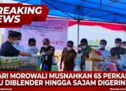 Kejari Morowali Musnahkan Barang Bukti 65 Perkara Inkracht, Sabu Diblender Hingga Sajam Digerinda