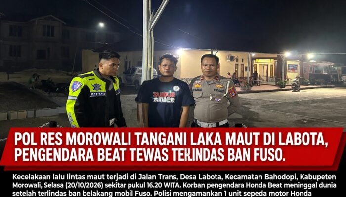 Polres Morowali Tangani Laka Maut di Labota, Pengendara Beat Tewas Terlindas Ban Fuso