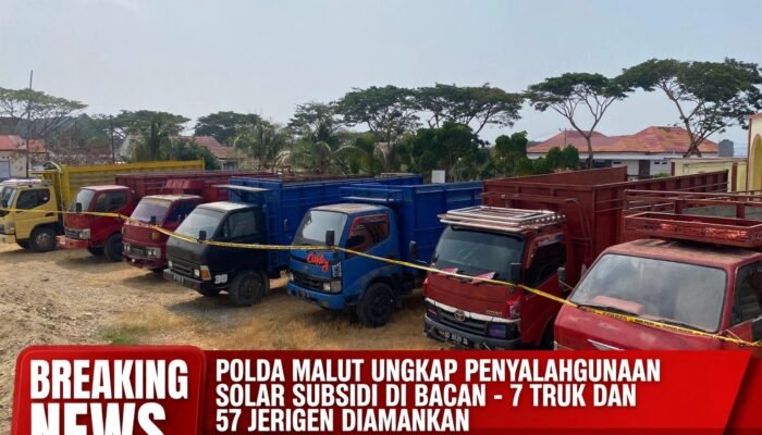 Polda Maluku Utara Ungkap Dugaan Penyalahgunaan Solar Subsidi di Bacan Timur, 7 Truk dan 57 Jerigen Diamankan
