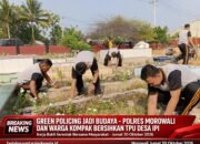 Green Policing Jadi Budaya, Polres Morowali dan Warga Kompak Bersihkan TPU Desa Ipi