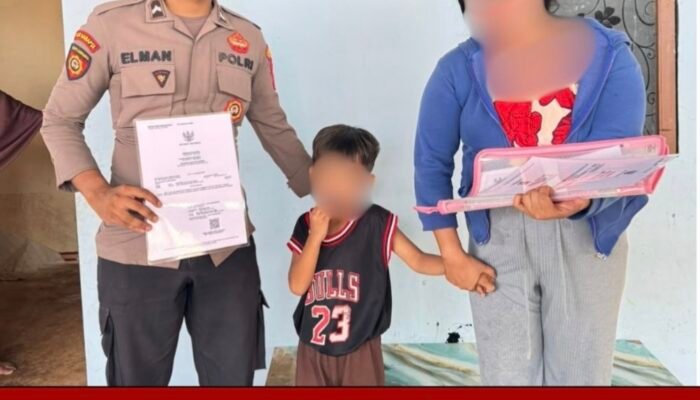 Anak Hilang di Bahodopi Ditemukan Selamat, Polsek Bahodopi Antar Pulang ke Keluarga